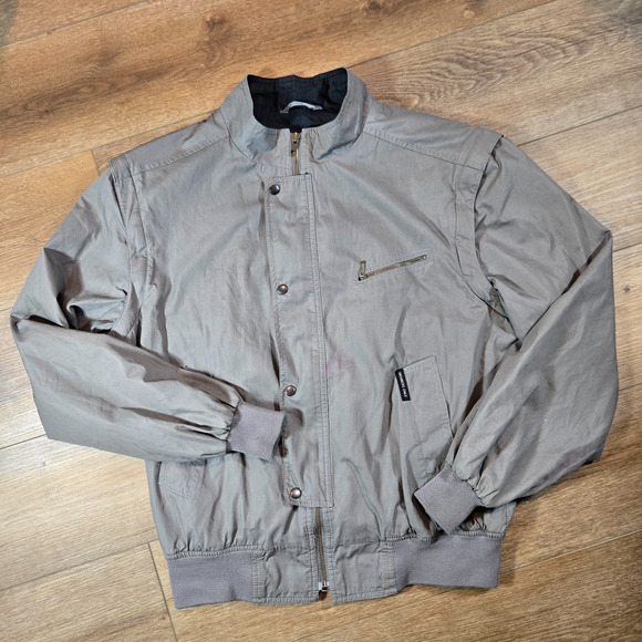 Vintage 80s Members Only Jacket Men’s 44 Gray Europe Craft Rainbow Tag Retro - Picture 1 of 13
